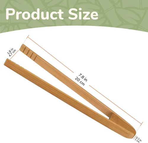 Vista 2 de BambooMN - Pinzas reutilizables de bambú "A" para tostadas de 7.9" - Marrón carbonizado - 10 piezas Carbonizado - Bloque de fulcro - 10 Piezas