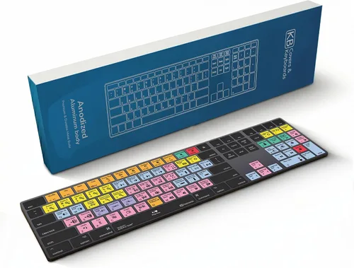 Vista 9 de KB Covers Pro Tools Teclado de aluminio retroiluminado de acceso directo para Mac: más de 150 teclas de edición de audio codificadas por