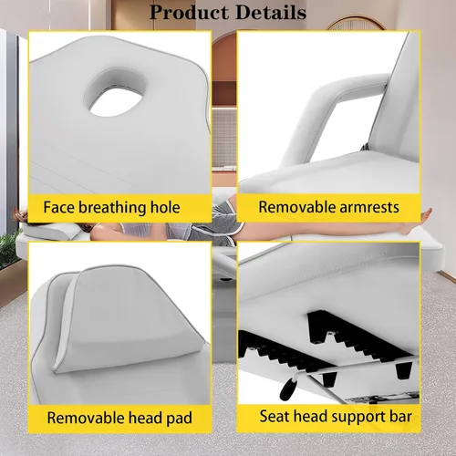 Vista 6 de Silla de tatuaje para cliente, Cama de masaje multiusos, spa hidráulico y facial de salón, 0 silla de tatuaje cama de masaje ajustable