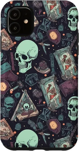 Vista 8 de Eerie Tarot Cards and Crystals Pattern Scary Cute Halloween Case for iPhone 17
