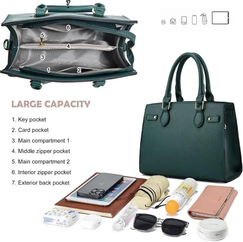 Vista 5 de Carteras y bolsos para mujer, bolso de mano de moda con asa superior