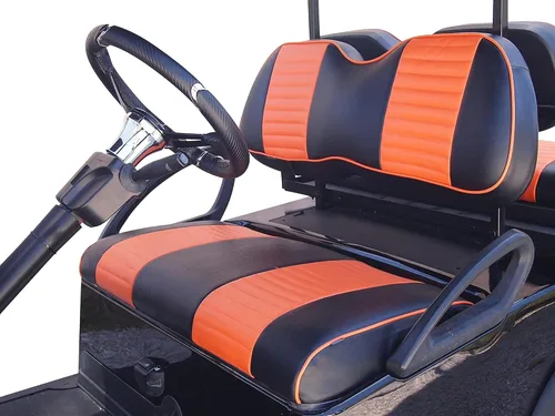Vista 11 de Cubiertas de asiento delantero para carrito de golf EZGO Medalist, TXT 1994-2013 de Huskey, ajuste personalizado, estilo plisado negro, vinilo