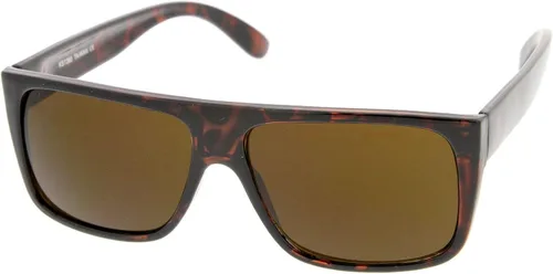 Vista 3 de zeroUVRetro con parte superior plana amplia Templo Eazy E Estilo Rectángulo anteojos de sol 57mm