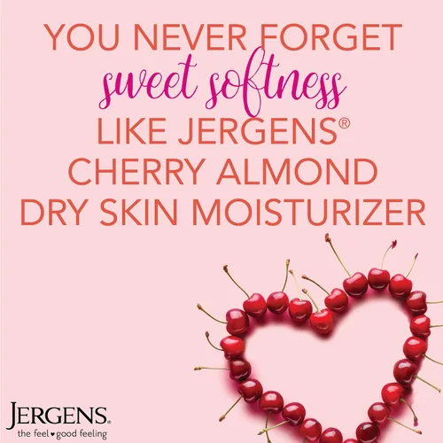 Vista 3 de Jergens Loción para piel seca de aroma original, hidratante corporal para manos y cuerpo, esencia de almendra de cereza, probado por dermatólogos