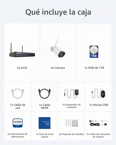 Vista 9 de ANNKE Sistema de cámara de seguridad inalámbrica 16CH 2TB, 4pcs 3MP cámaras
