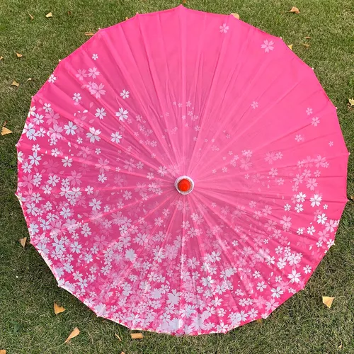 Vista 4 de Paraguas de tela de bambú con estampado de arte chino japonés clásico de baile paraguas flor de ciruelo para fiestas de boda fotografía disfraces