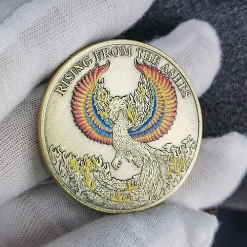 Vista 5 de Phoenix Rising Lucky Coin Serenity Prayer Sobriety Coin Regalos sobrios para hombres o mujeres, Medallón AA de recuperación de adicciones
