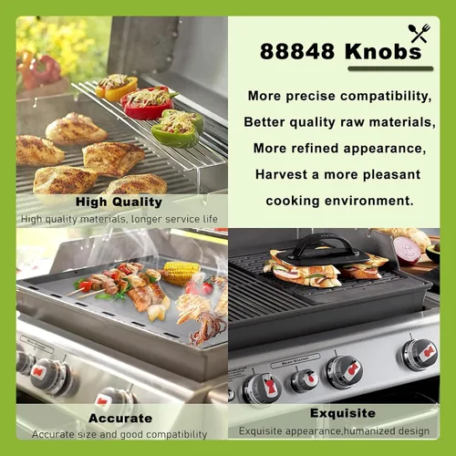 Vista 6 de 88848 Perillas para quemador de parrilla de gas aptas para Weber Genesis 300 Series (2011-2016) Fit for Weber Genesis Grill