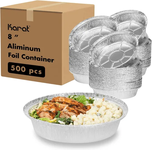 Vista 6 de Karat AF-KDL07 7" OPS Tapas domo para contenedores de aluminio (caja de 500)