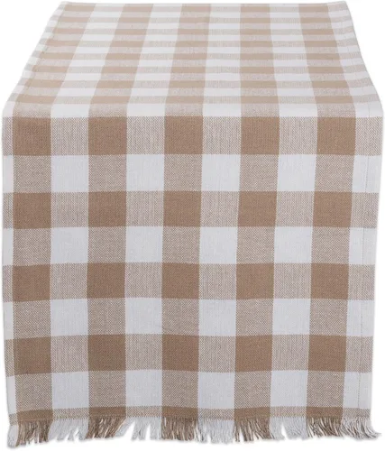 Vista 20 de DII Colección de Mesa a Cuadros Pesada con Flecos, Camino de Mesa, 14x72 pulgadas, Gris 2-Gris