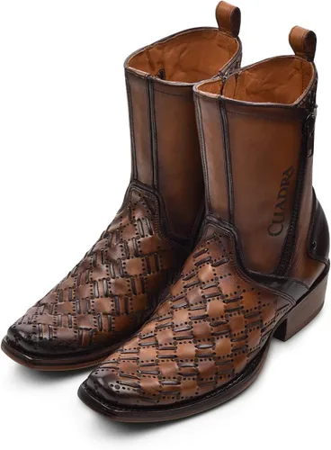 Vista 7 de CUADRA Botas urbanas para hombre en cuero genuino marrón, Marrón