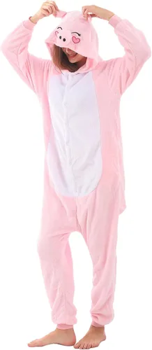 Vista 3 de WAFUNNE Pijamas de animales para adultos, disfraces de una pieza para hombres, mujeres, unisex, adolescentes, rana verde