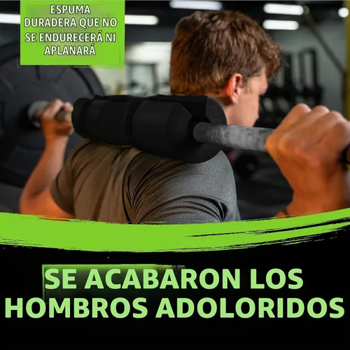Vista 3 de Almohadilla de barra + 2 correas, almohadilla protectora para sentadillas para cuello/hombro para empuje de cadera, estocadas, levantamiento