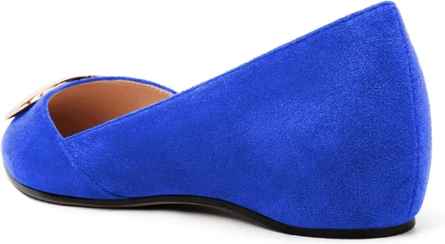 Vista 5 de YODEKS Zapatos planos de tacón bajo para mujer, zapatos planos de ballet con punta cerrada