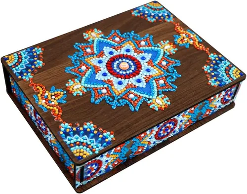 Vista 3 de Awakingdemi Caja de almacenamiento de joyas de pintura de diamantes para bricolaje MH04