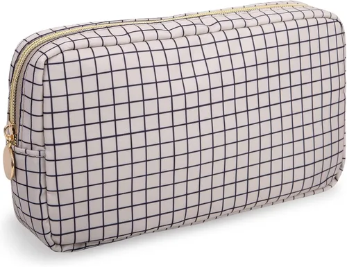 Vista 56 de izuzta Nylon Lager Pequeño Slim Mini Maquillaje Bolsa Organizador, Beige, Viajes