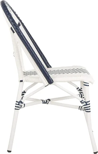 Vista 7 de SAFAVIEH Outdoor Collection Zoya - Silla apilable (2 unidades), color azul marino y blanco