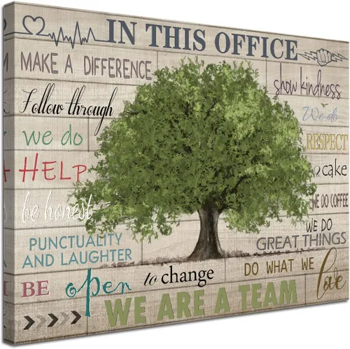 Vista 8 de Arte de pared inspirador rosa para oficina, mujeres, frases motivacionales, póster rústico de árbol de corazón, cuadros enmarcados, decoración
