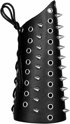 Vista 3 de Jeilwiy Pulsera de guante de cuero, brazaletes medievales, muñequera vikinga, caballero LARP, brazos vikingos, disfraz renacentista