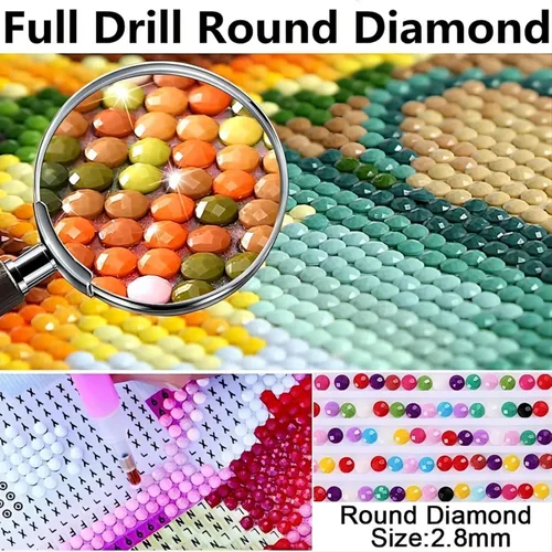 Vista 2 de Kit de pintura de diamantes personalizable, taladro completo para adultos, pintura de diamante 5D para bricolaje, foto personalizada, personaliza tu
