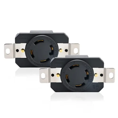 Vista 10 de STARELO Receptáculo de Bloqueo de 30 Amperios para Generador Salida NEMA L14-30R con Cubierta, 125/250 Voltios 3 Polos 4 Cables, Resistente a