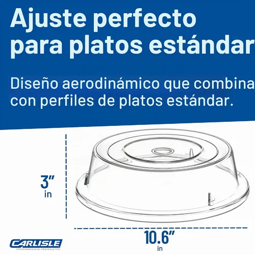 Vista 5 de Carlisle FoodService Products 198907 Cubierta de plástico comercial para placa, 10-3/16" a 10-1/4", transparente