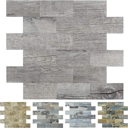 Vista 12 de Art3d Panel de pared de 5 hojas (paquete de 5) de madera rústica, madera de baywood rústica