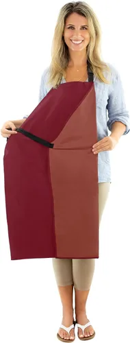 Vista 10 de Ravill Delantal impermeable para hombres y mujeres, delantales de trabajo multiusos de 35 pulgadas para lavavajillas, aseo de perros, limpieza Negro