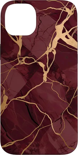 Vista 15 de iPhone 16 Burgundy and Yellow Metamorphic Pattern Case