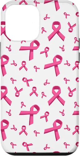 Vista 16 de Funda de soporte para iPhone 17 de mujeres de concientización sobre el cáncer de mama con patrón de cinta rosa