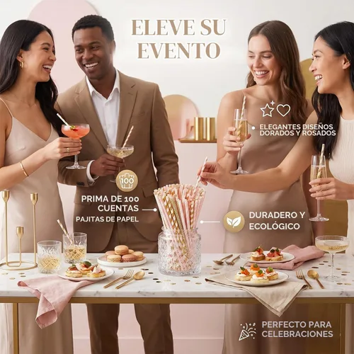 Vista 7 de Alink Pajitas de papel biodegradables