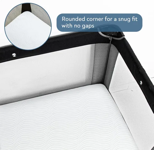 Vista 7 de Pack and Play - Cubrecolchón de 38 x 26 x 1 pulgadas, cubrecolchón Pack N Play Playard Mattress With Removable & Washable Cover, Waterproof