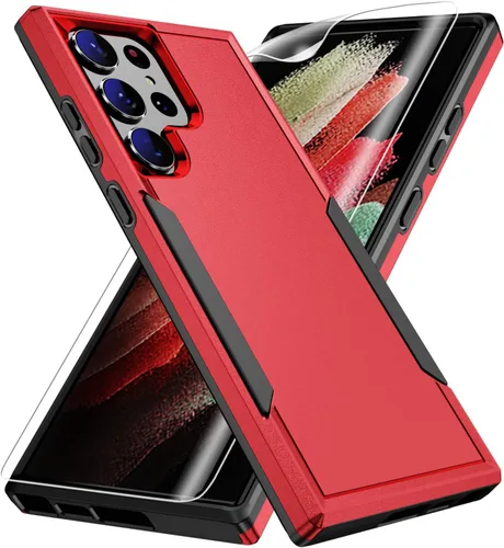 Vista 7 de Funda para S23 Ultra, con protector de pantalla HD [probada contra caídas de grado militar], resistente, resistente, a prueba de golpes, para Galax