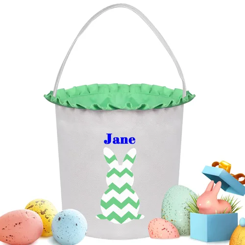 Vista 23 de Cestas de Pascua personalizadas para niños y niñas, cestas de conejo de Pascua personalizadas para niños, cesta de caza de huevos de Pascua, regalos
