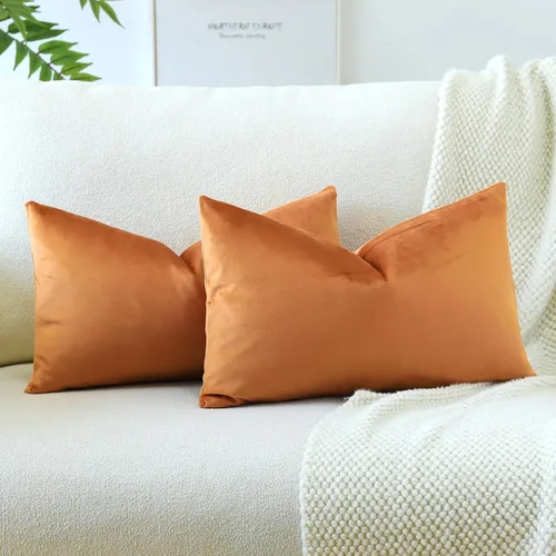 Vista 43 de OTOSTAR - Fundas de almohada decorativas de 16 x 16 pulgadas, fundas de cojín de terciopelo suave, fundas cuadradas para sofá, cama, sofá del hogar