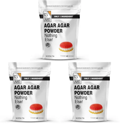 Vista 8 de It's Just - Agar Agar polvo 6 onzas, sustituto de gelatina vegana, espesante 100% vegetal, sin sabor, sin transgénicos