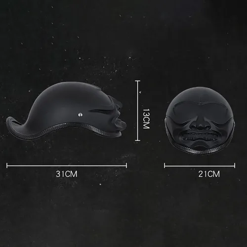 Vista 3 de Half-Shell - Casco de motocicleta, casco de motocicleta con cara abierta, certificación ECE/DOT, medio casco, M (57 ~ 22.8 in)