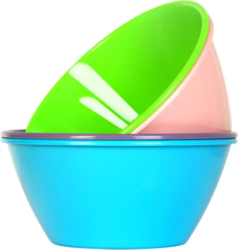 Vista 5 de Youngever Cuencos de plástico de 50 onzas, cuencos grandes para cereales, cuencos de sopa grandes, juego de 9 (9 colores costeros)