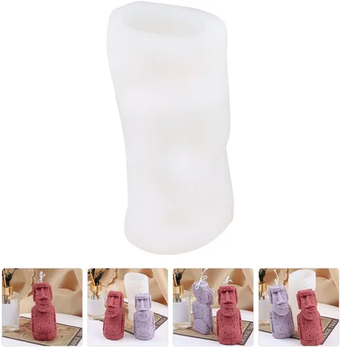 Vista 3 de Didiseaon Moldes para velas de estatua de isla de Pascua, moldes de silicona para velas de bricolaje, moldes de resina epoxi, moldes de jabón