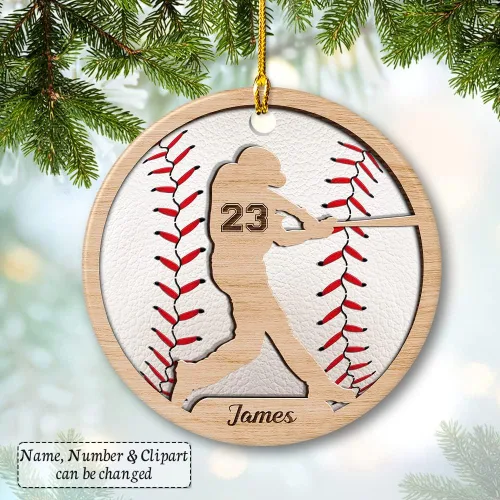 Vista 3 de SANDJEST Adorno de béisbol personalizado con nombre y número, adornos de cerámica 2024 para niños, entrenadores, fanáticos del béisbol, ideas