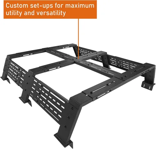 Vista 8 de Hooke Road - Barra de cama alta de 12.2" para camionetas de tamaño completo con rieles de cama - Compatible con Toyota Tundra 07-23 y Toyota Tacoma