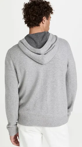 Vista 3 de Vince Sudadera con capucha de cachemira con cremallera completa para hombre