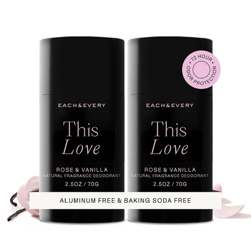 Vista 11 de Each & Every Desodorante sin aluminio para mujeres y hombres, fragancia natural, protección contra olores de 72 horas, desodorante no tóxico
