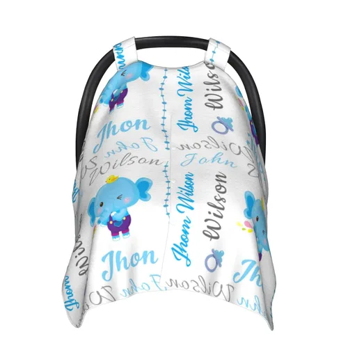 Vista 12 de Toldo personalizado para asientos de automóvil para bebés con nombre, monograma personalizado para niños y niñas, apertura de minky, cubierta