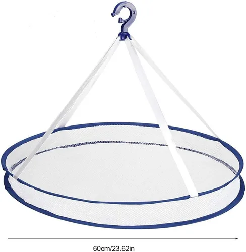Vista 7 de Estante de secado de ropa de malla plegable para colgar ropa para ropa de lavandería, cesta de secadora de red de una sola capa cesta de lavado