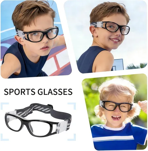 Vista 3 de N/A'' Gafas deportivas para niños, baloncesto, fútbol, entrenamiento, seguras, antiniebla, 7-12