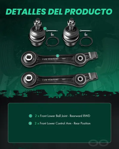 Vista 3 de SCITOO Kit de suspensión RWD de 4 piezas para 2006-2010 para Dodge Charger 2008-2011 para Dodge Challenger 2005-2008 para Magnum 2005-2011