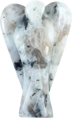 Vista 21 de Crocon Figura curativa de ángel de bolsillo de siete chakras, cristales de ángel de la guarda tallados a mano para energía positiva, mini estatua