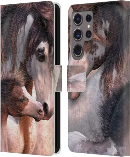 Vista 116 de Head Case Designs Officially Licensed Laurie Prindle A Morgan Christmas Western Stallion Leather Wallet Case Compatible with Samsung Galaxy A07 4G