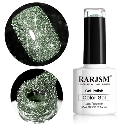 Vista 31 de RARJSM - Esmalte de uñas de gel con purpurina, de color verde oliva, brillante y brillante, para manicura DIY y salón de uñas, requiere secado